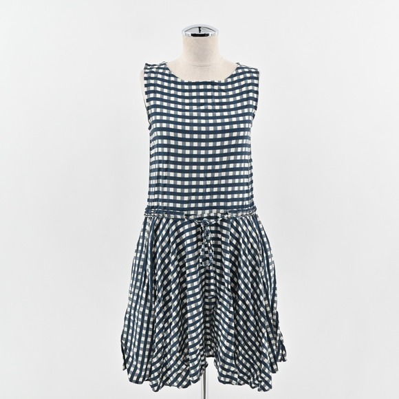 Vineyard Vines Dresses & Skirts - Vineyard Vines Gingham Moonshine Dress Womens‎ Size XS Navy Blue Tie Sleeveless